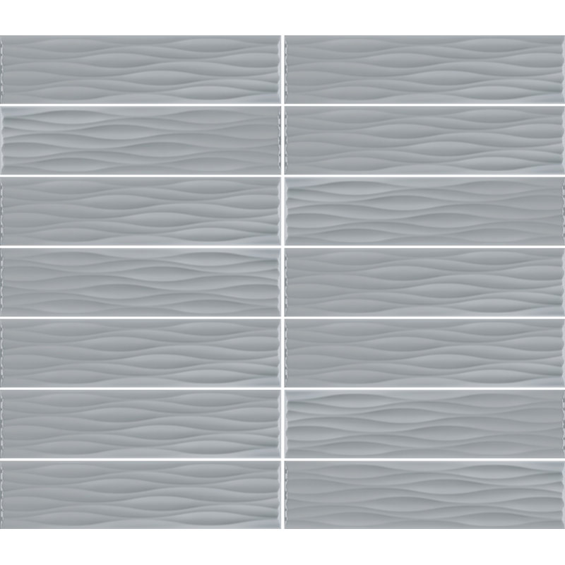 Kreative Studio 4" X 16" Porcelain Wall And Floor Tile (16.73 Sq. Ft. / Case), Lulaby Ripple Gloss