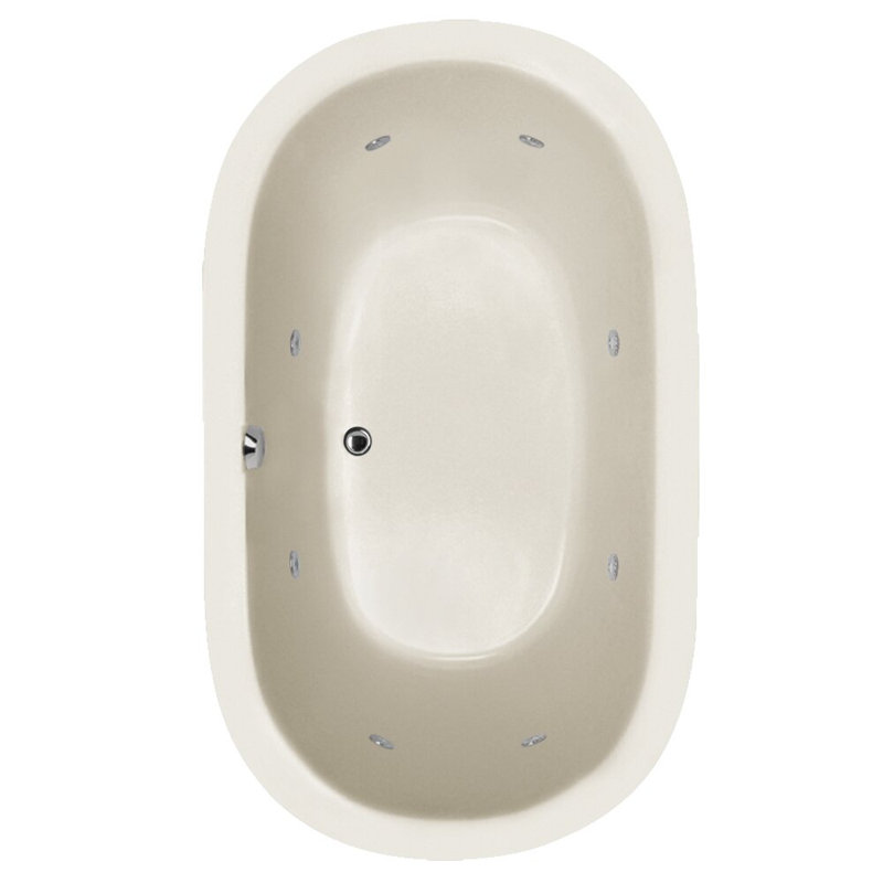 Liliana 66 in. L Whirlpool Tub, Biscuit, Polished Chrome