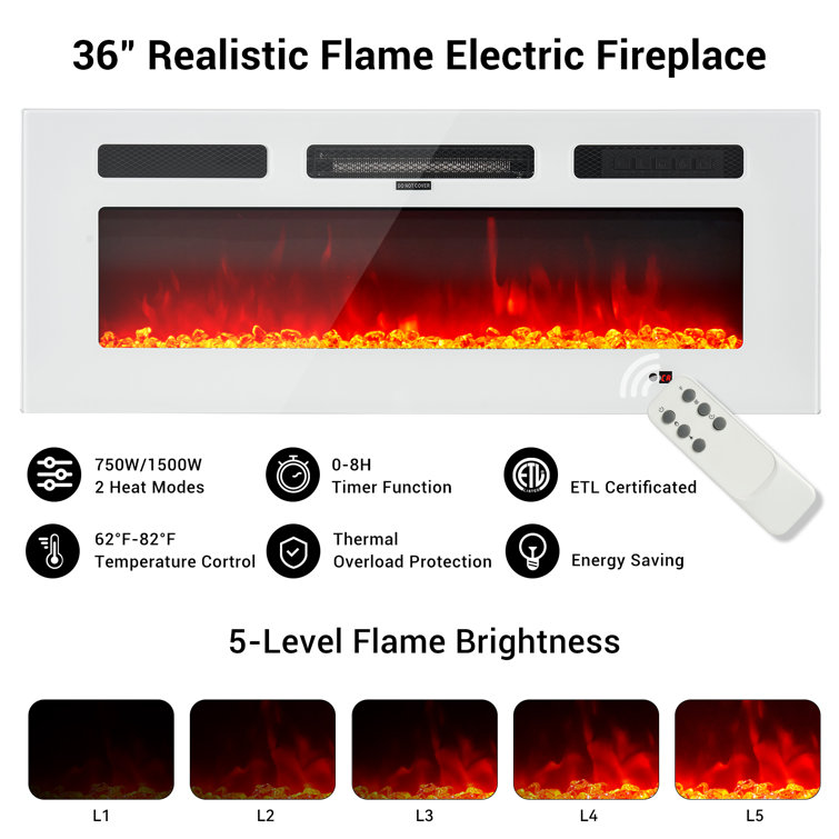 Keely 70'' TV Stand for TVs up to 80'' with Electric Fireplace and Adjustable Shelves