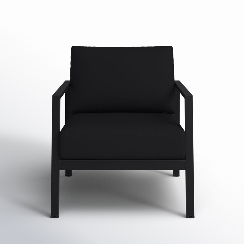 Armando Aluminum Outdoor Lounge Chair, Canvas Black Sunbrella® Canvas, Black