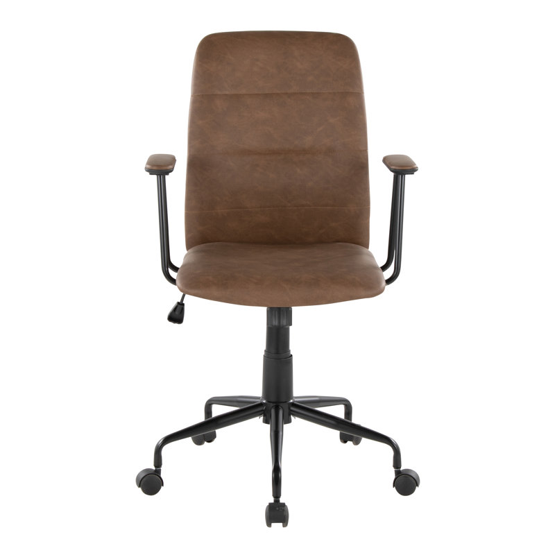 Chaise de travail Zion, Similicuir brun