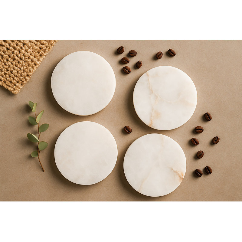 Ensemble de 4 sous-verres en albâtre