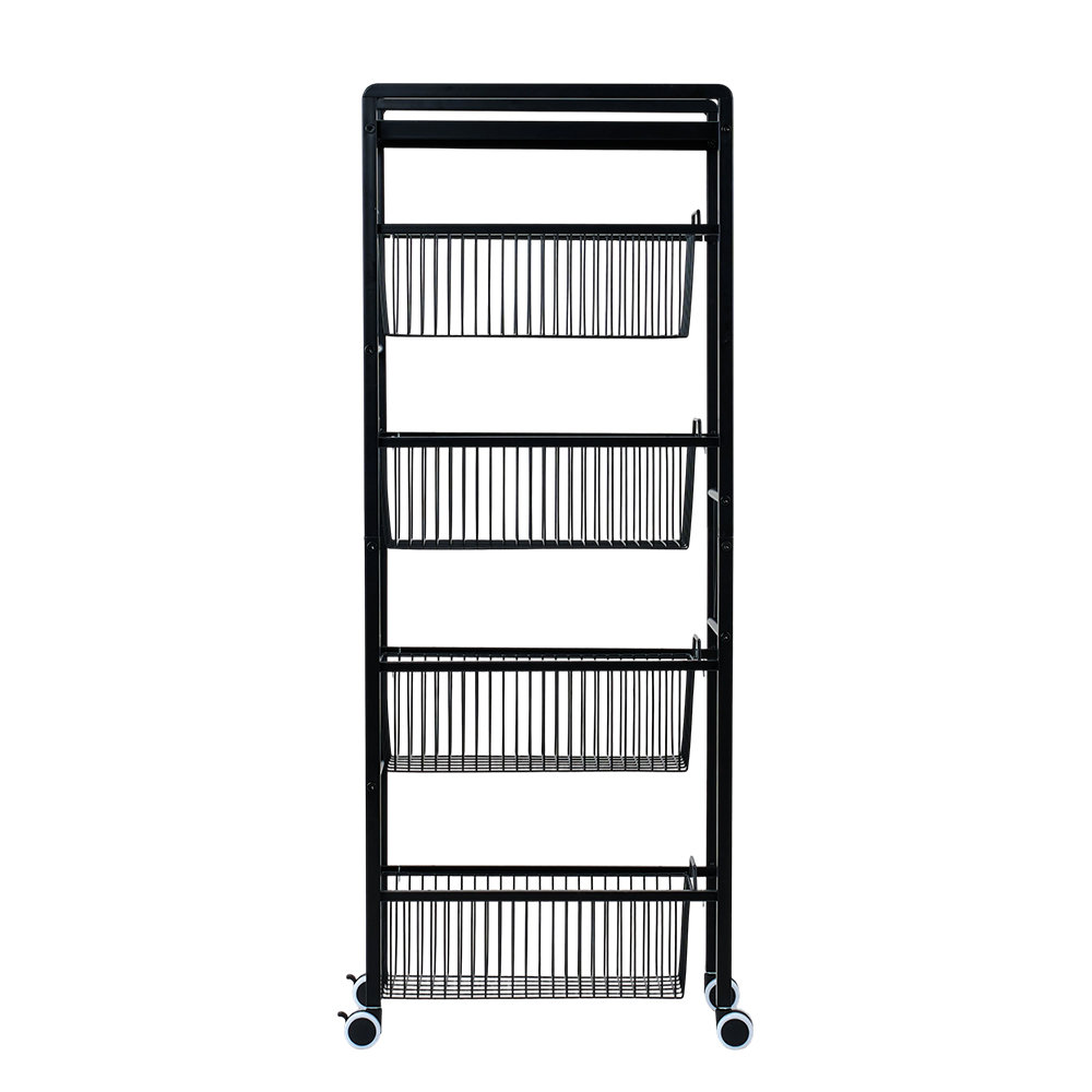 5-Tier Kitchen Storage Trolley with Pull-Out Baskets