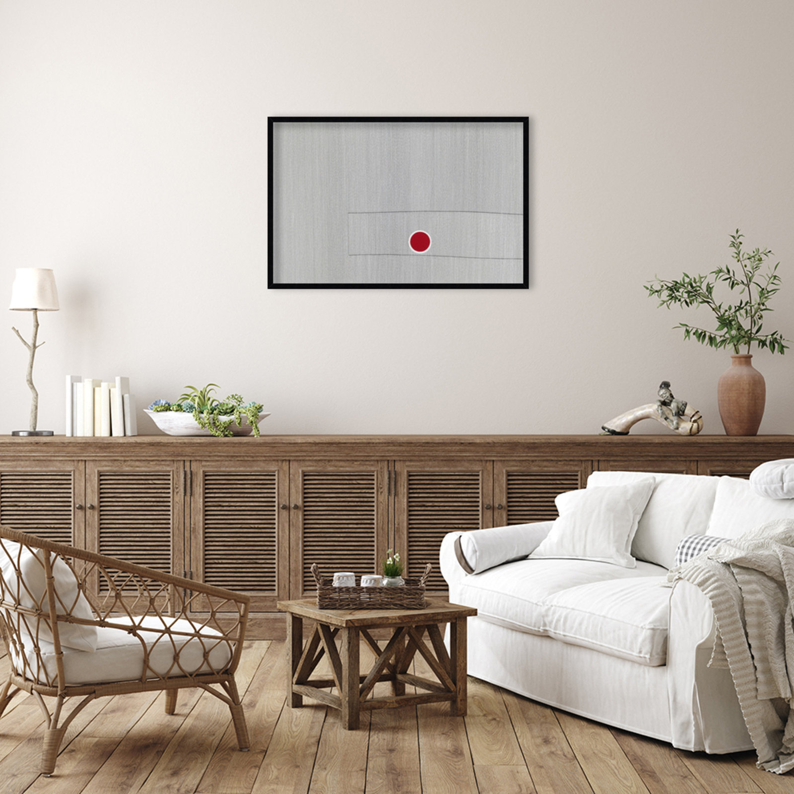 Grey Drawing Fifty Seven Print, Black, 27" H x 41" W x 1" D