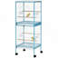 Grande cage à oiseaux avec une largeur de 1,7 pi pour Wingspan, volière d'oiseaux d'intérieur avec conception à portes multiples, convient pour un canari, pinson, conure, 55 po, bleu clair