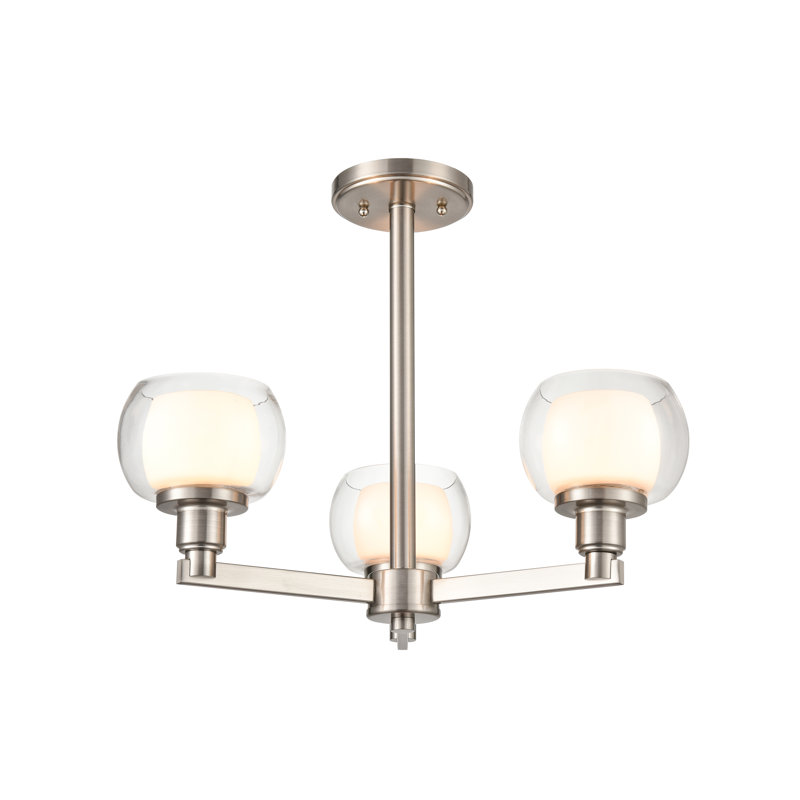 Luminaire suspendu bol simple à 3 lumières, Argent