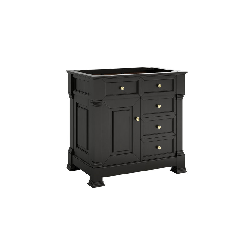 Brookfield 35.75'' W Single Bathroom Vanity Base, Black Onyx