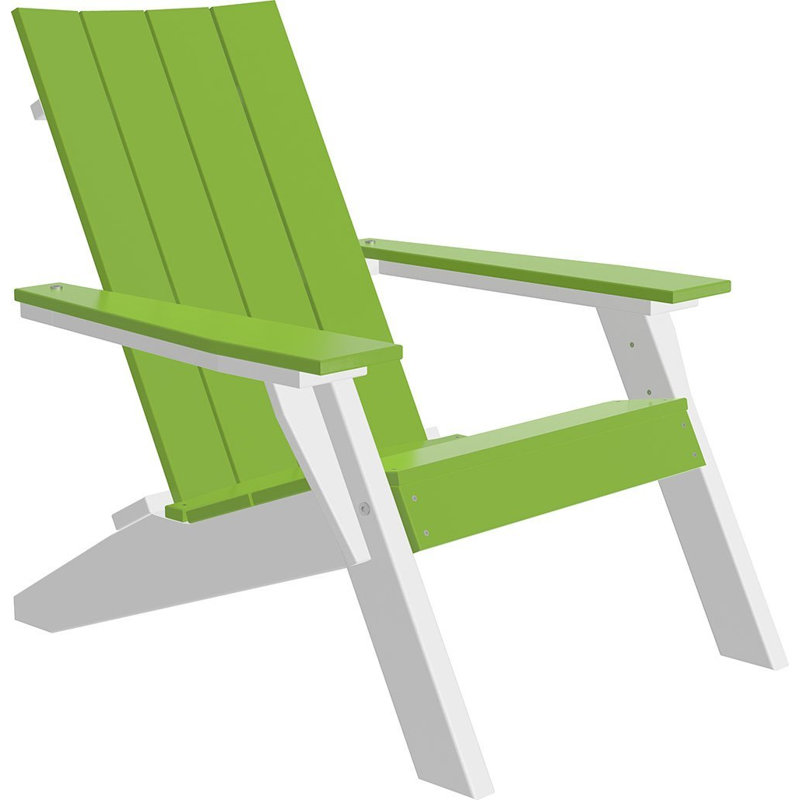 Giraud Foldable Outdoor Adirondack Chair, Lime Green/White