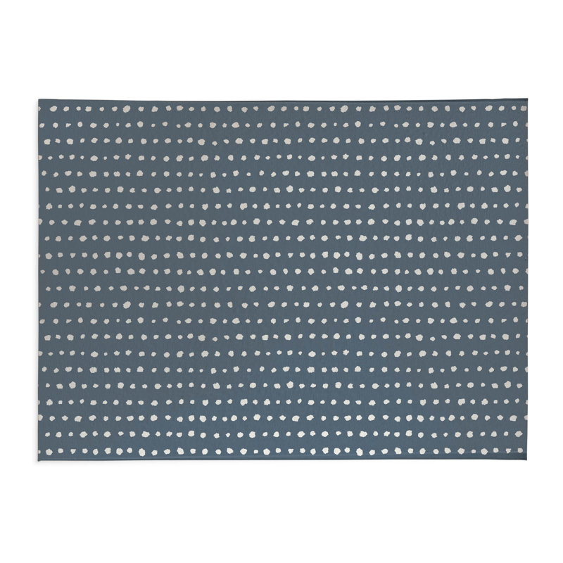 Tapis de cuisine léger Dot Dot, Bleu, Rectangle 5 pi x 7 pi