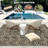 Reversible & Collapsible Outdoor Plastic Area Rug - Modern Abstract Low-Pile Carpet, Mark Resistant, Easy Clean for Patio, Camping, Picnic, RV-477737564-477737552