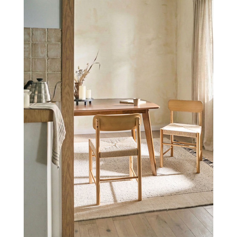 45cm H Solid Wood Side Chair, Beige