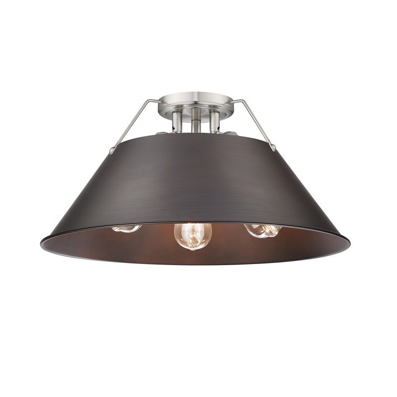Plafonnier encastré 3 lumières Weatherford, Étain, Rubbed Bronze