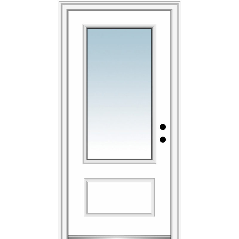 Portes d'entrée pré-montées en fibre de verre 1 panneau Smooth 0,75 Lite, S'ouvre à gauche vers l'intérieur