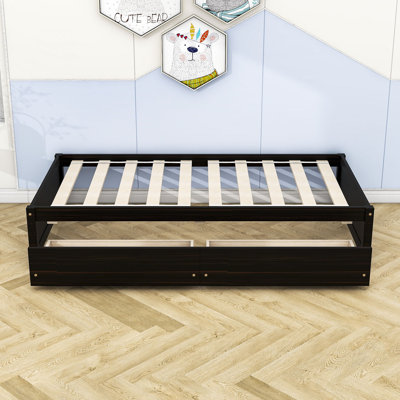 Yunet Twin Size Wood Platform Bed with 2 Drawers -  Red Barrel StudioÂ®, 04ADB0506AAF4A648E1ABB655FBFDB6E