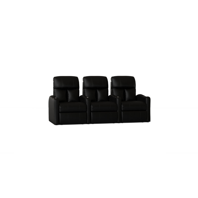 Canapé de cinéma maison (rangée de 3), Manuel, Noir luxe