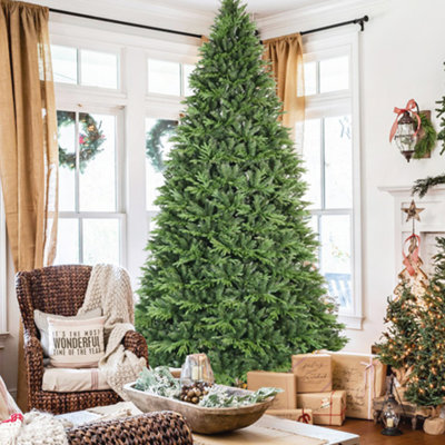 Arbre de Noël artificiel de 6,5 pi avec 2225 pointes, aiguilles en polyuréthane réaliste, bourre facile et support en métal robuste pour la décoration intérieure et extérieure