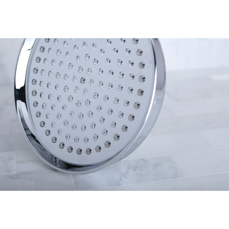 Pomme de douche ronde en laiton 10 pouces Kingston, Chrome poli