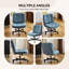 Chaise pivotante capitonnée en molleton avec coussins inclinables et repose-pieds-388984045