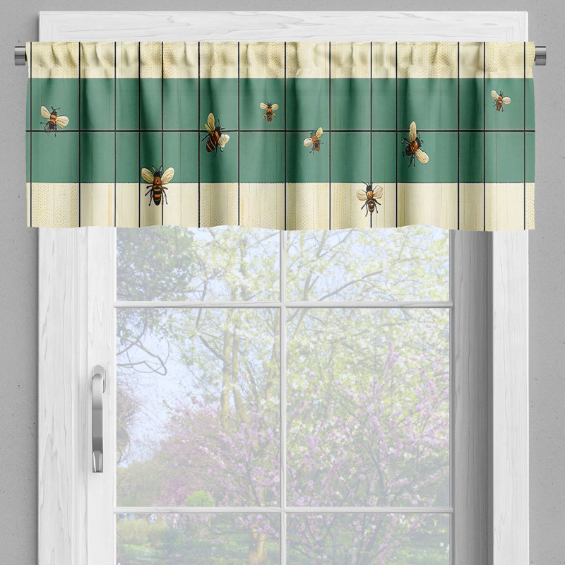 Floral Tailored Kitchen Curtain, 55" W x 24" L