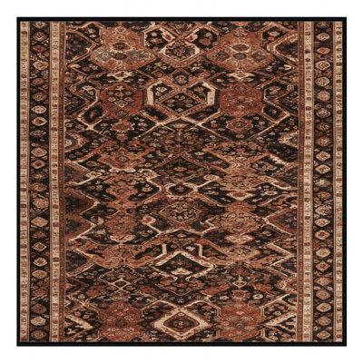 Tapis brun turc lavable à la machine