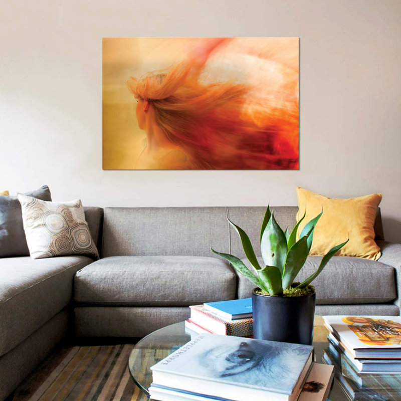 « oublier me », impression sur toile, H 26 po x l 40 po x P 1,5 po, Pas de tapis, Toile tendue