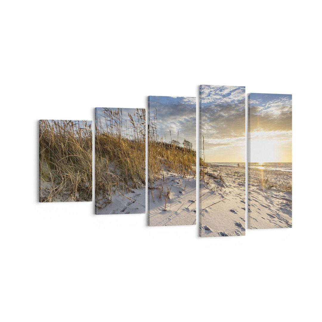 5-tlg. Leinwandbilder-Set Sand Grass Sea