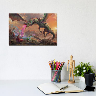 Mirage Dragon Fight - Wall Art Print - Wrapped Canvas