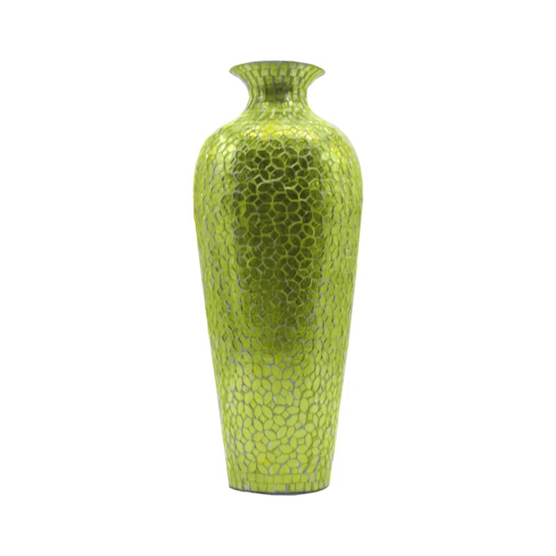 Iesha 20 Inch Glass Floor Vase, Green