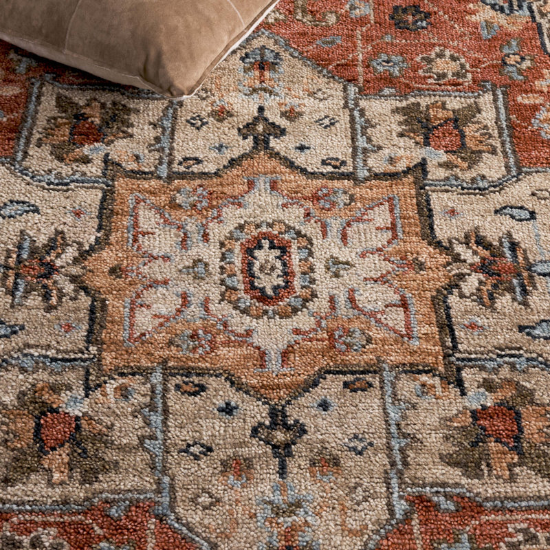 Samarkand 100 One Hundred Fourteen Area Rug In Rust / Charcoal, Rectangle 8' x 10'
