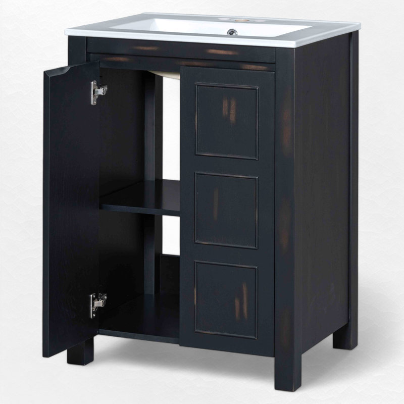 Meuble-lavabo simple 24 po avec plateau en céramique