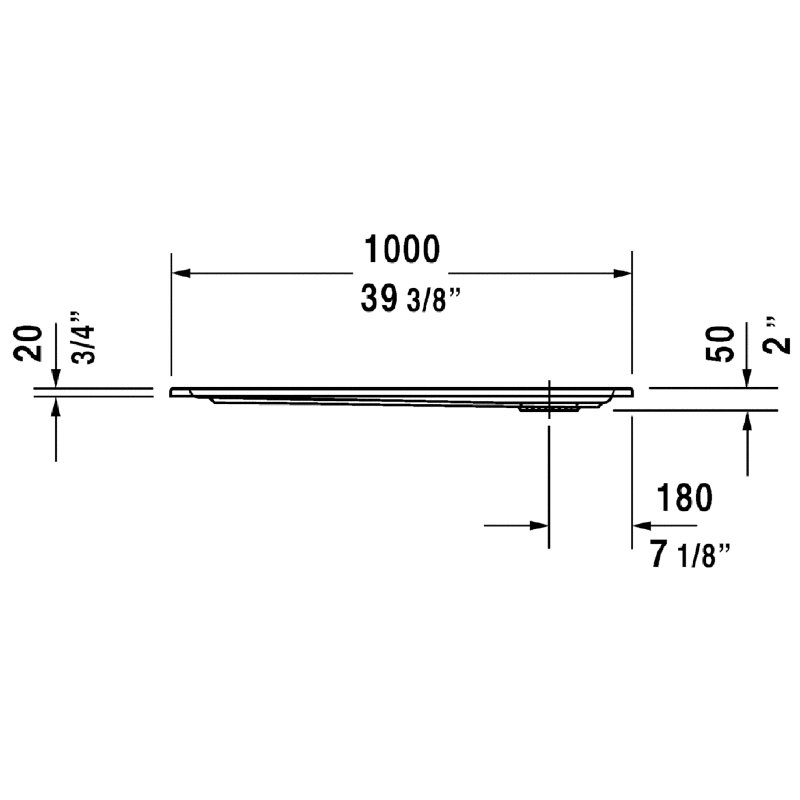 Starck Slimline 39" x 39" Shower Base