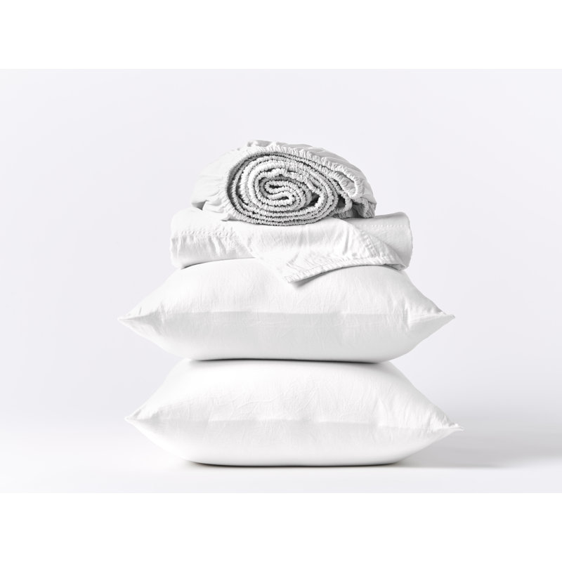Cloud Soft Sateen 100% Cotton Sateen Sheet Set, Alpine White, Twin Sheet Set with 1 Pillowcase