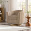 Fauteuil d'appoint pivotant l 31 po avec dossier capitonné, rangement et base en bois-874273557