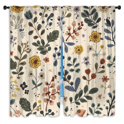 Rideaux de fenêtre Botanical Floral Illustration