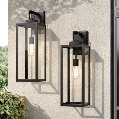 Schock Matte Black Outdoor Wall Lantern