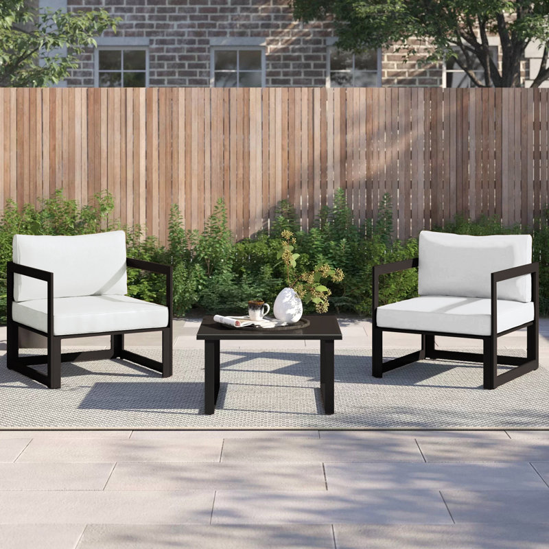 Modway Fortuna 3 Piece Outdoor Patio Sectional Sofa Set, Brown, White