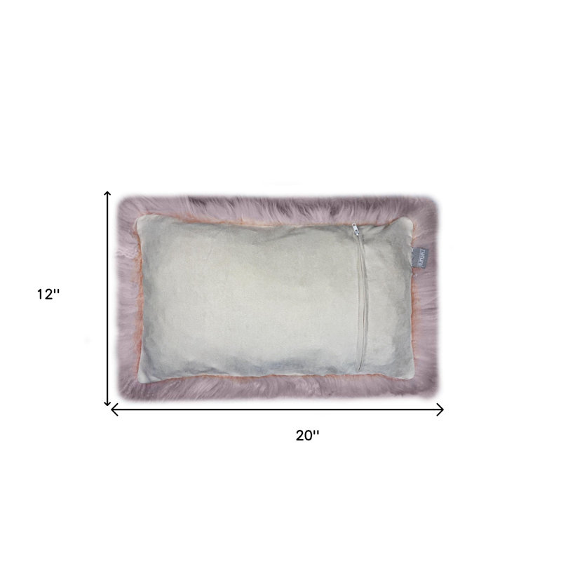 Ensemble de deux coussins lombaires en peau de mouton naturelle, Rosé