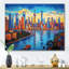 Colourful City Shanghai Popart, reproduction d'art sur toile-396136312-396136315