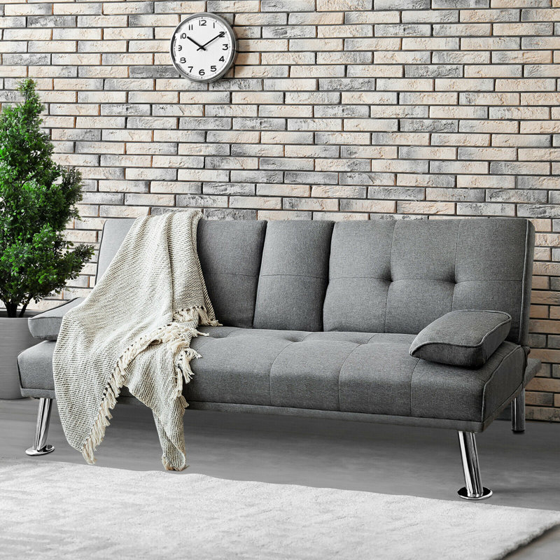 Rech Upholstered 66'' Sleeper Sofa, Light Gray Linen Blend