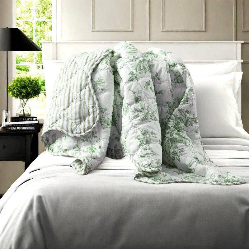 Ensembles de literie Modern, courtepointe florale en microfibre pour grand lit 4 pièces