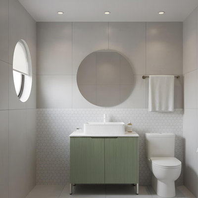 Armoire de rangement de salle de bain autoportante de 30 pouces avec 2 portes