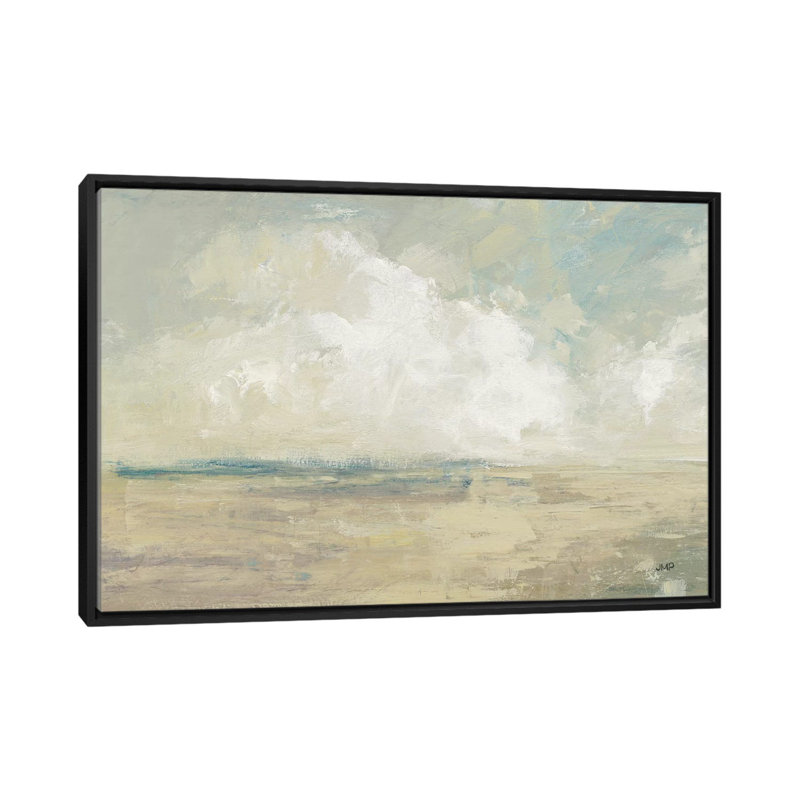 " Sky And Sand " by Julia Purinton, 40" H x 60" W x 1.5" D, Black Framed Canvas