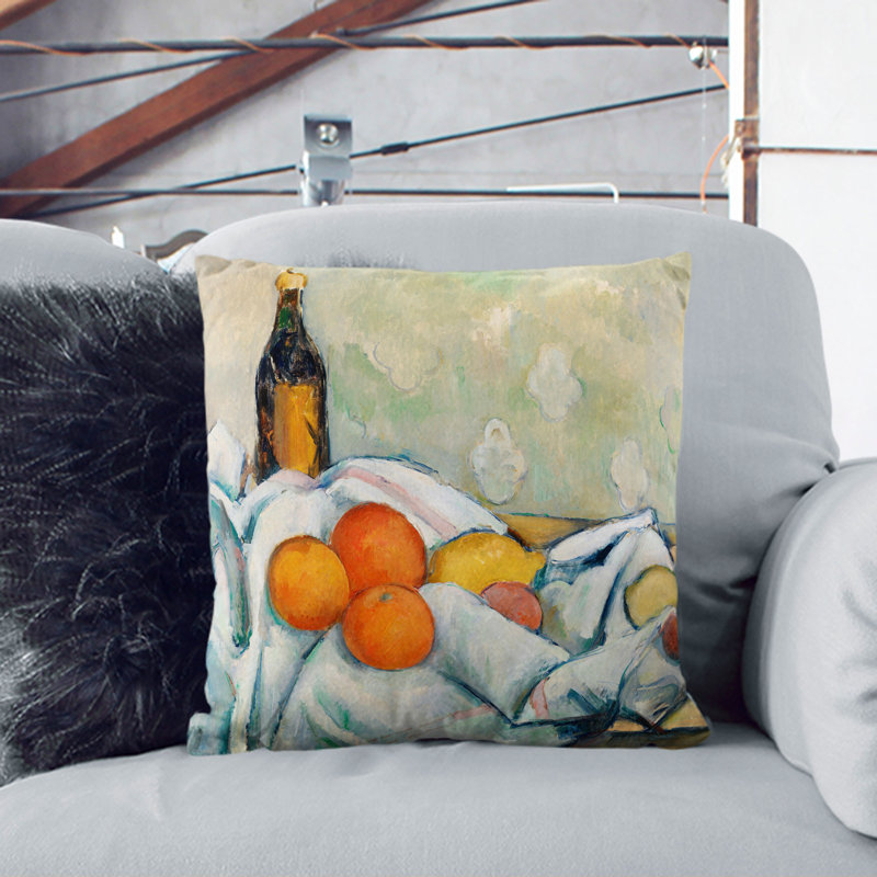 Still Life With Fruit Vol.2 Square Throw Cushion, 40cm H x 40cm W x 15cm D, Stone