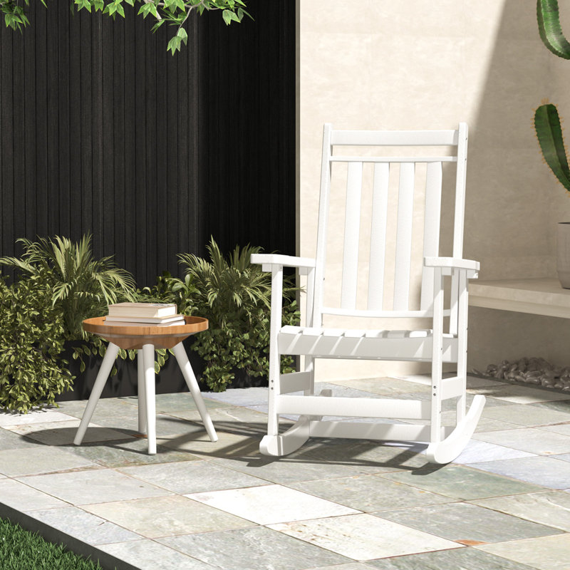 Chaises berçantes pour l'extérieur Hdpe, Blanc, 1
