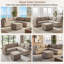 Chenille Upholstered Sectional Sofa Couch With Ottoman-120142582
