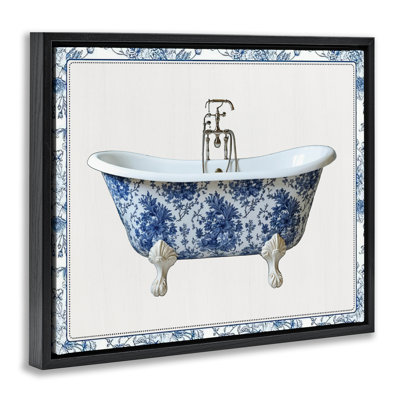 Cadre flottant de baignoire Vintage Chinoiserie, design par lettré et doublé