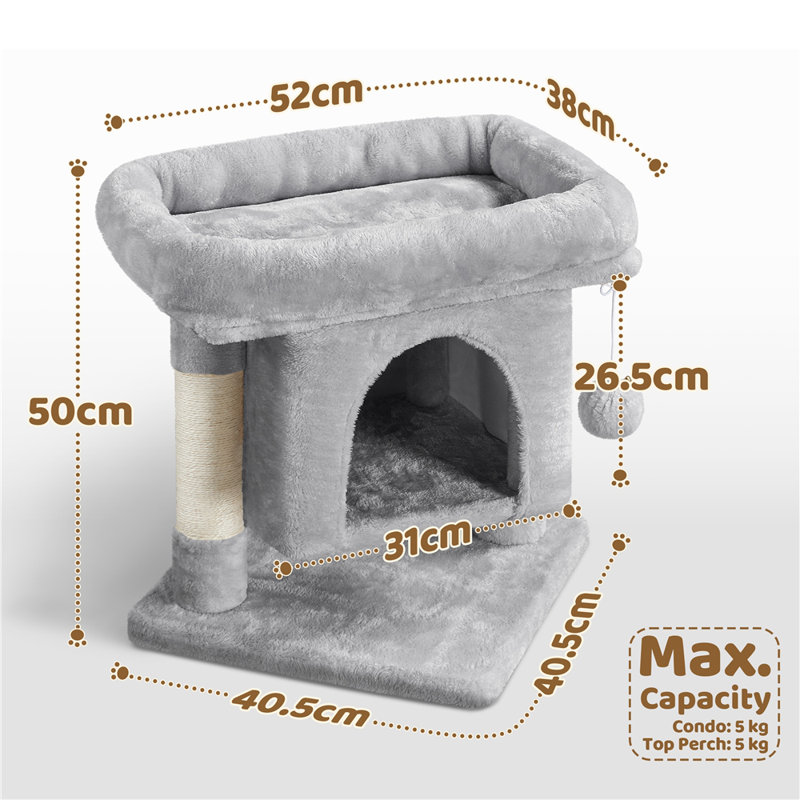 50cm H Cat Tree, Light Grey