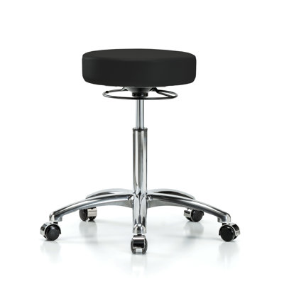 PERCH Chrome 360 Degree Height Adjustable Swivel Stool | Medium Bench Height 20.5-28"