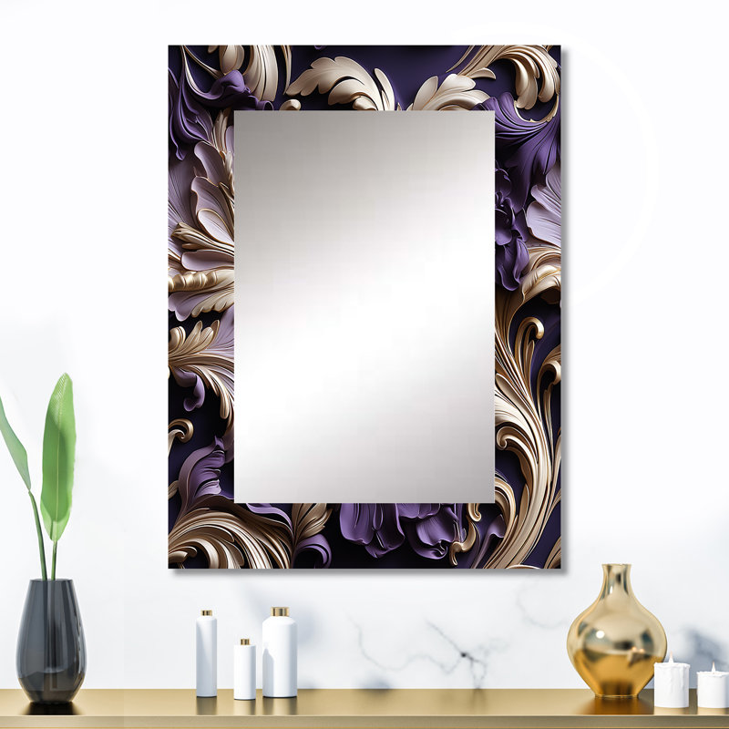 Alela, mauve foncé glamour majestueux - cachemire unique, miroir cachemire, impression sur métal, 32 po x 24 po