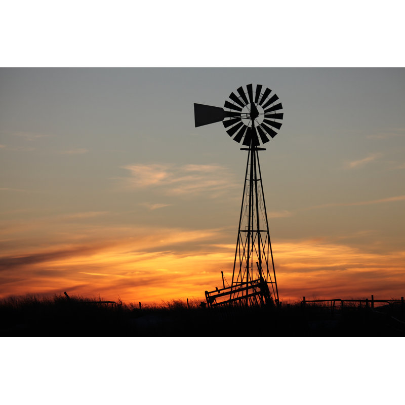 Sunset And Windmill by Gacooksey - No Frame Art Prints on Canvas, 20cm H x 30cm W